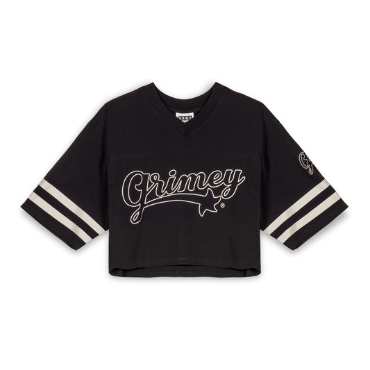 GRIMEY MADRID GIRL CROP FOOTBALL JERSEY - BLACK | FW23