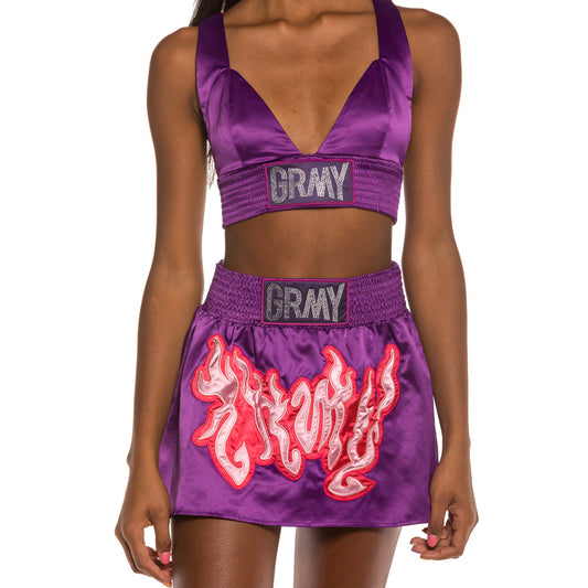 Grimey Yoga Fire Girl Top FW20 Purple