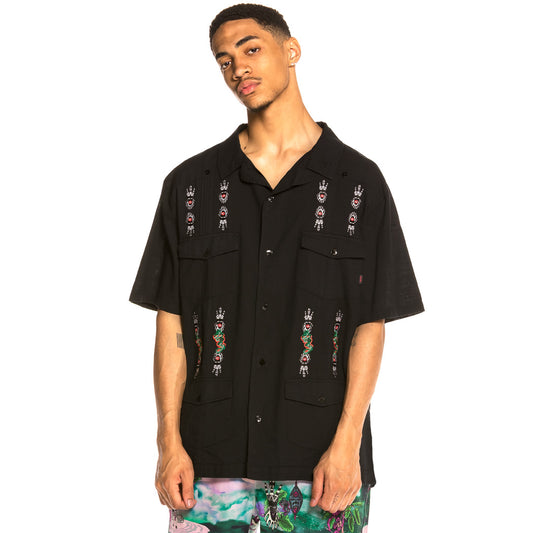Grimey Yanga Guayabera shirt SS20 Black