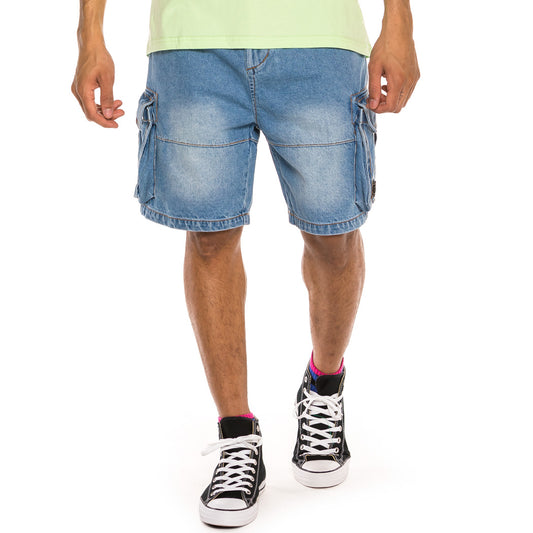 Grimey Yanga Cargo Denim Shorts SS20 Light Blue