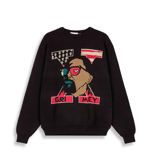 Grimey Voodoo Child The Try Me Knit Sweater Black