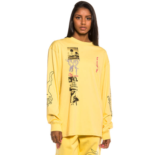 Unisex Grimey Yoga Fire Langarm-T-Shirt FW20 Gelb