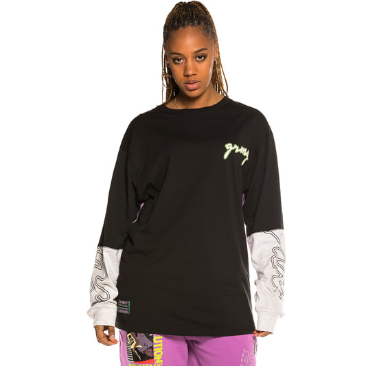 Grimey Strange Fruit LS Langarm-Unisex-T-Shirt – Schwarz | Frühling 21