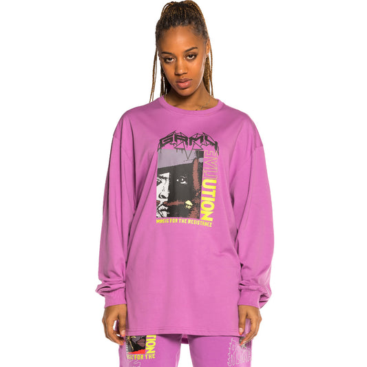 Grimey Liveution Magic 4 Resistance LS Unisex Langarm-T-Shirt – Lila | Frühling 21