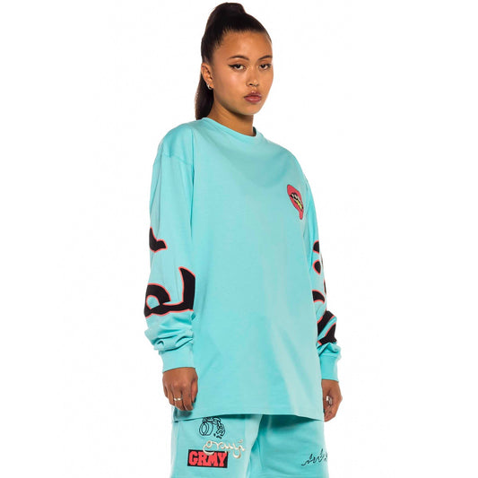 Grimey „Day Dreamer“ Unisex-Langarm-T-Shirt – Blau | Frühling 22