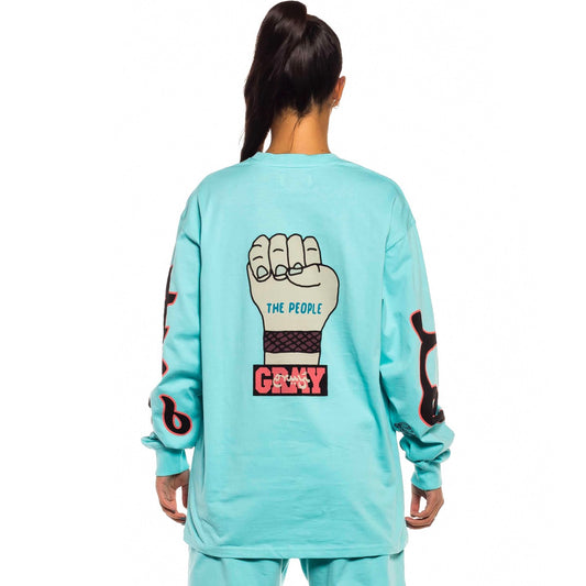 Grimey „Day Dreamer“ Unisex-Langarm-T-Shirt – Blau | Frühling 22