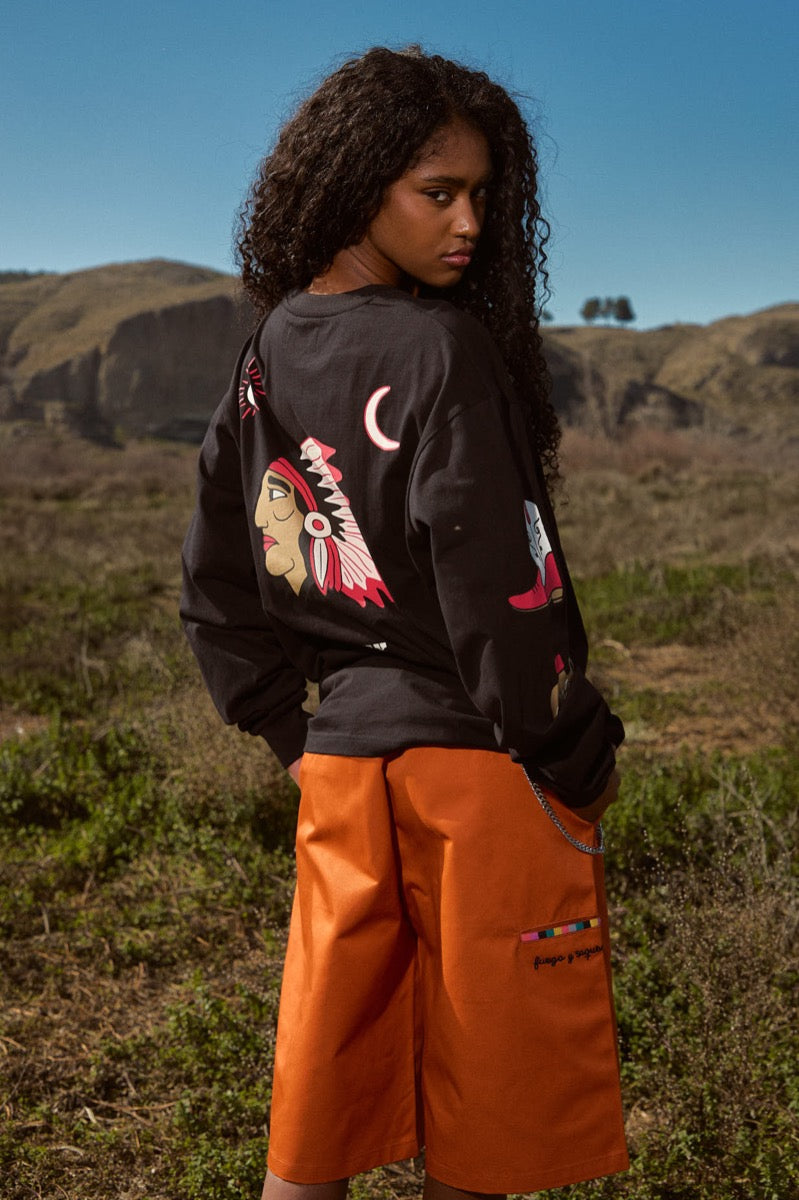 Grimey Lone Hand Long Sleeve Tee Black BLACK