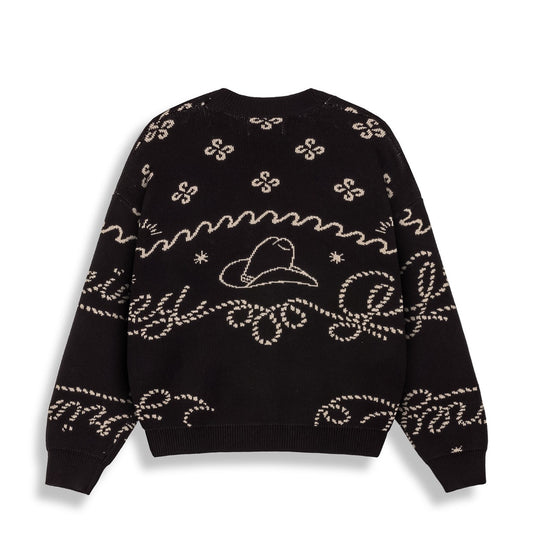 Grimey Lone Hand Knitting Cardigan Black