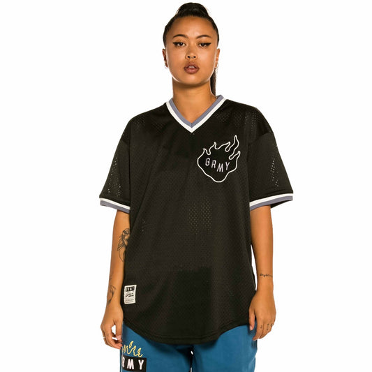 Grimey „Trespass“ Mesh-Unisex-T-Shirt – Schwarz | Sommer 22