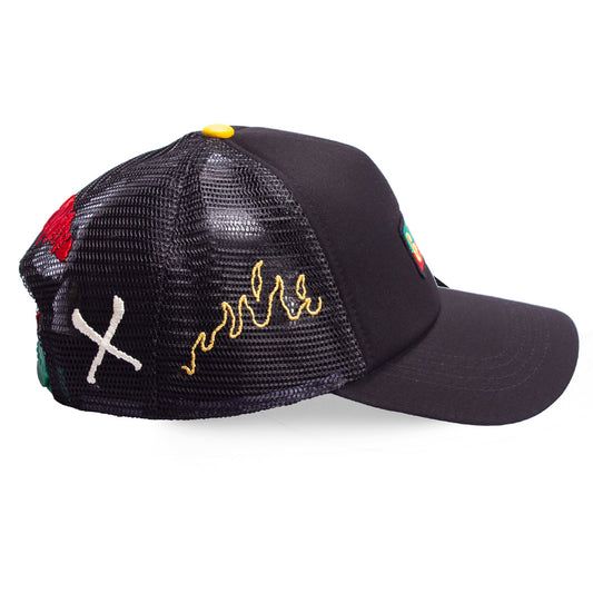 Grimey "Les Memories" Trucker Curved Visor Cap - Black | Winter 21