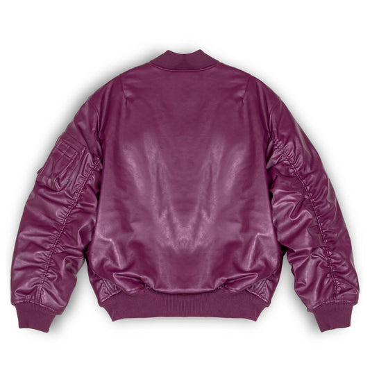 Chaqueta Bomber Grimey "IAM" PU Leather Wine