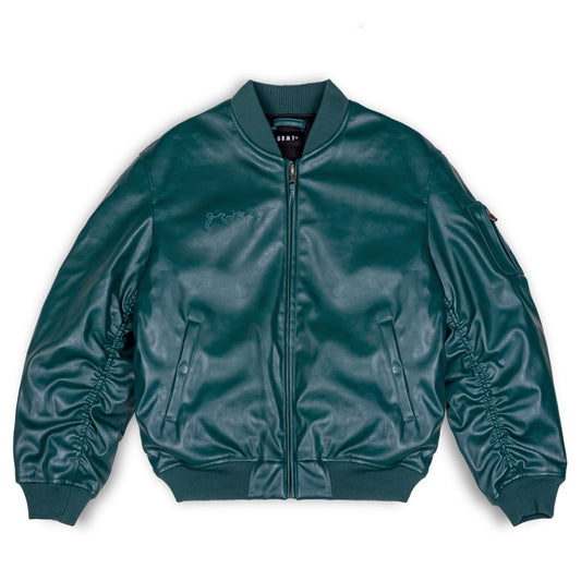 Chaqueta Bomber Grimey "IAM" PU Leather Green