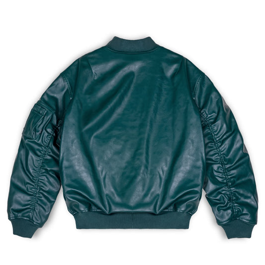 Chaqueta Bomber Grimey "IAM" PU Leather Green