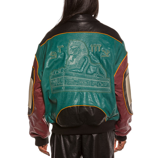 Grimey Call Of Yore Unisex PU Leather Bomber Jacket FW20 Black