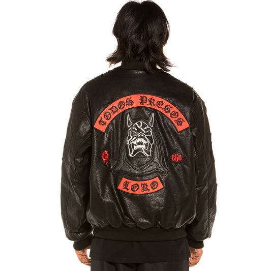 Grimey Bomberjacke „Cecilio X GRMY“ PU-Leder | Schwarz - Herbst 21