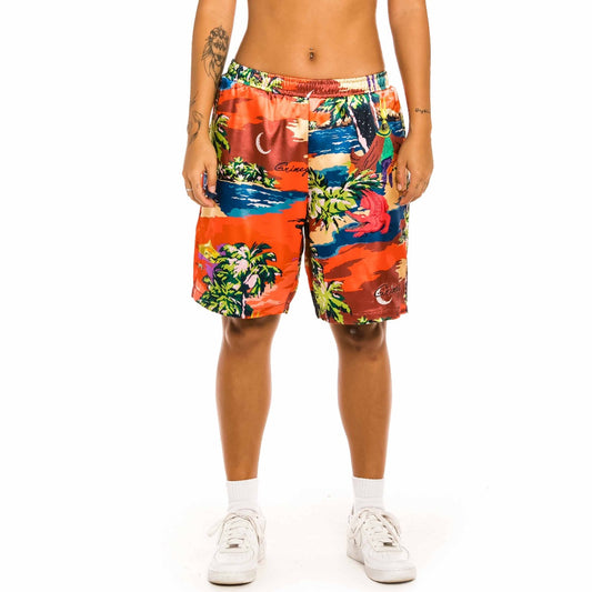 Grimey "Ocean Gateway" Unisex Shorts - Red | Summer 22