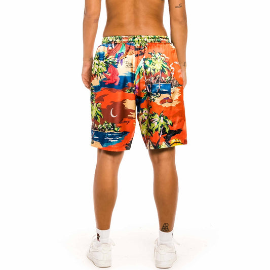 Grimey "Ocean Gateway" Unisex Shorts - Red | Summer 22