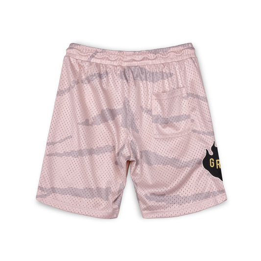 GRIMEY CLOVEN TONGUES ALL OVER PRINT MESH BASKET SHORTS - CREAM  | Summer 23
