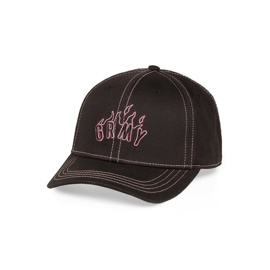 GRIMEY MELTED STONE CURVED VISOR SNAPBACK CAP - BLACK | FW23