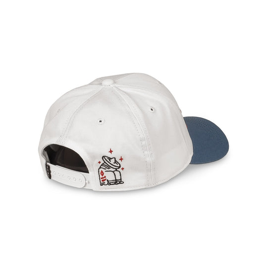 GRIMEY CAUSING PANIC LOS NITE OWLS CURVED VISOR SNAPBACK CAP - WHITE | SS24