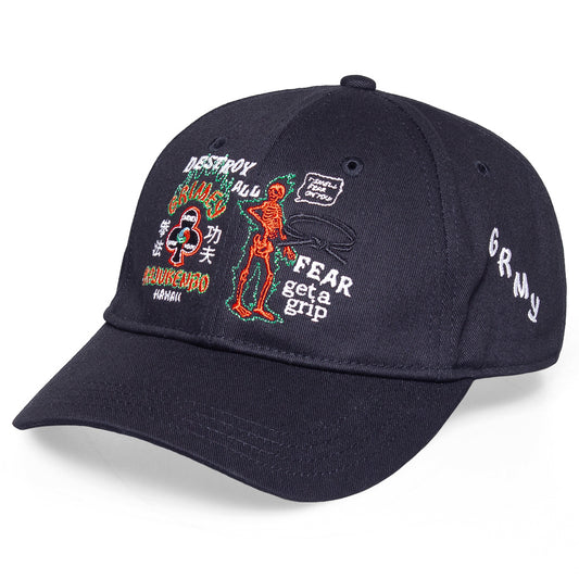 Grimey "Destroy All Fear" Curved Visor Cap - Black | Fall 21
