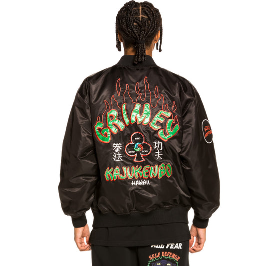 Chaqueta Satinada Reversible Grimey "Destroy All Fear" - Black/Blue | Fall 21