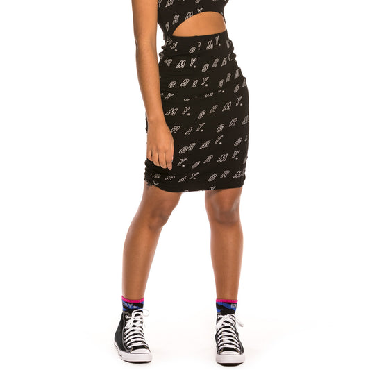 Grimey Urmah Dojo All Over Print Skirt SS20 Black