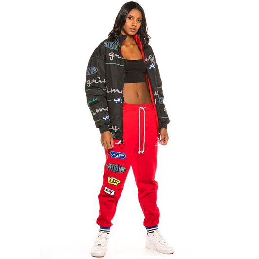 Unisex Wendbare Puffy Grimey Arch Rival Jacke FW20 Rot