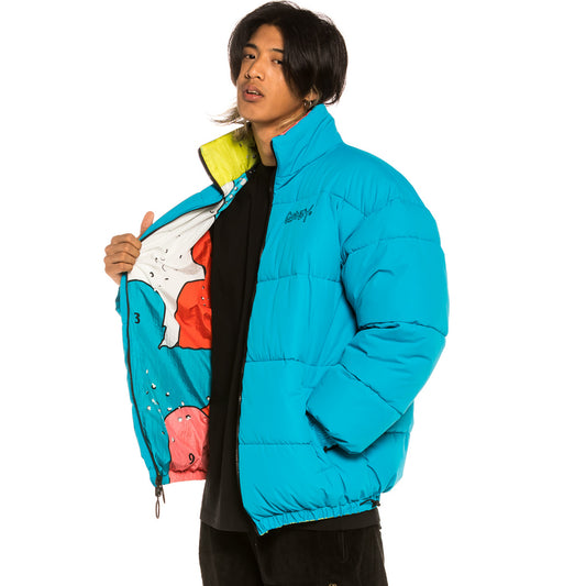 Grimey "Gem Cutting" Reversible Puffy Jacket - Blue | Fall 21