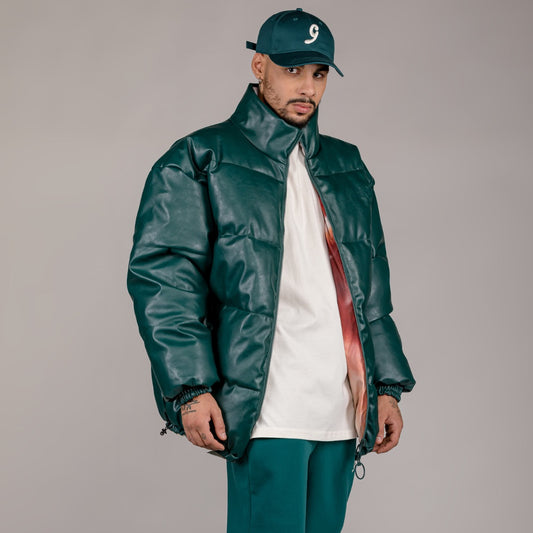 Chaqueta Puffy Reversible Grimey "WEST BOUND" - Green
