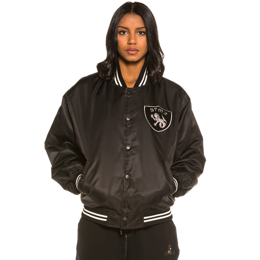 Grimey Call of Yore Unisex Reversible Satin Jacket FW20 Black
