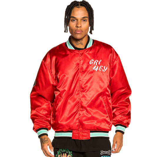 Grimey "Destroy All Fear" Reversible Satin Jacket - Red | Fall 21