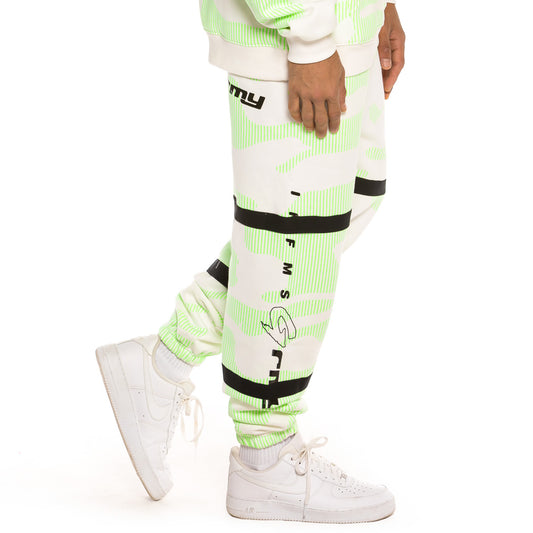 Pantalón Grimey Looter Cult Neon Sweatpants FW19 White
