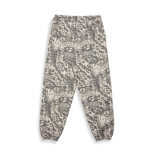 Pantalón chandal Grimey Peace Within All Over Print Light Grey