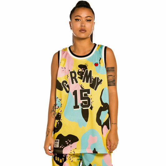 Grimey „Trespass“ Mesh-Tanktop mit Allover-Print – Camouflage | Sommer 22