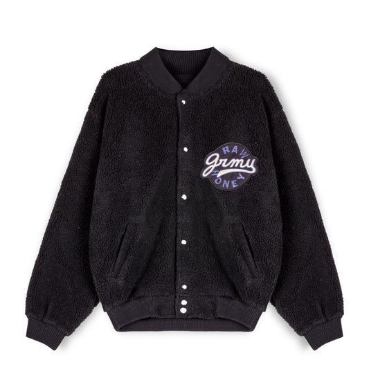 Grimey „HIVE“ Sherpa-Sweatshirt mit Knöpfen – Schwarz | Herbst 22