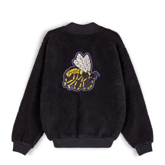 Grimey „HIVE“ Sherpa-Sweatshirt mit Knöpfen – Schwarz | Herbst 22