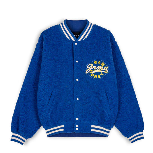 Grimey „HIVE“ Sherpa-Sweatshirt mit Knöpfen – Blau | Herbst 22