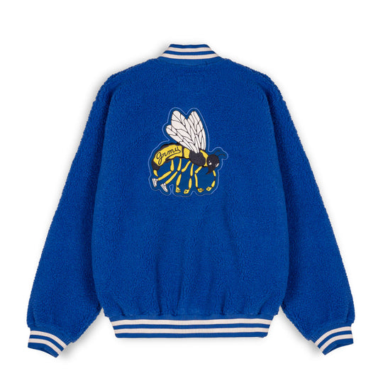Grimey „HIVE“ Sherpa-Sweatshirt mit Knöpfen – Blau | Herbst 22