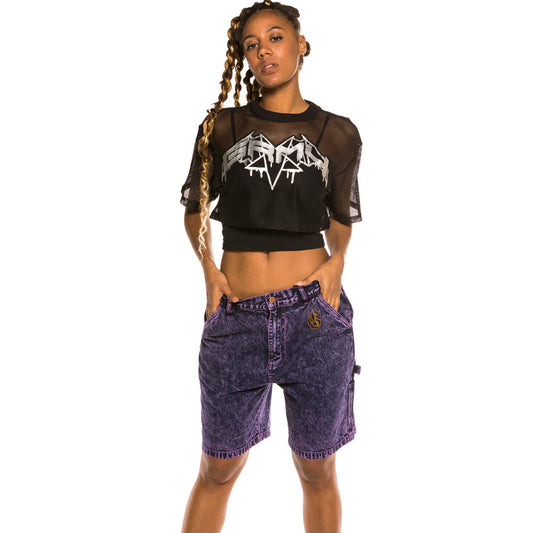 Grimey "Liveution" Unisex Denim Shorts - Purple | Spring 21