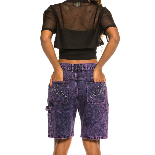 Grimey "Liveution" Unisex Denim Shorts - Purple | Spring 21