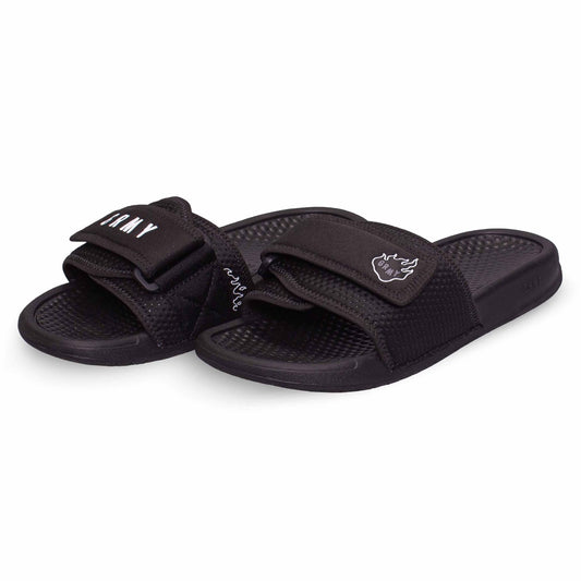 Grimey "Trespass" Slides - Black | Summer 22