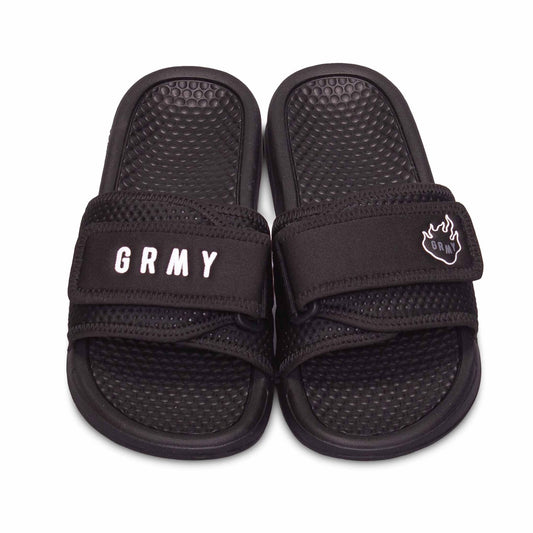 Grimey "Trespass" Slides - Black | Summer 22