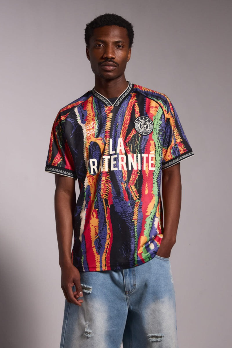 【GRIMEY】LA FRATERNITE SOCCER TEE Grimey La Fraternite Bruler Piller Soccer Tee Blue BLUE