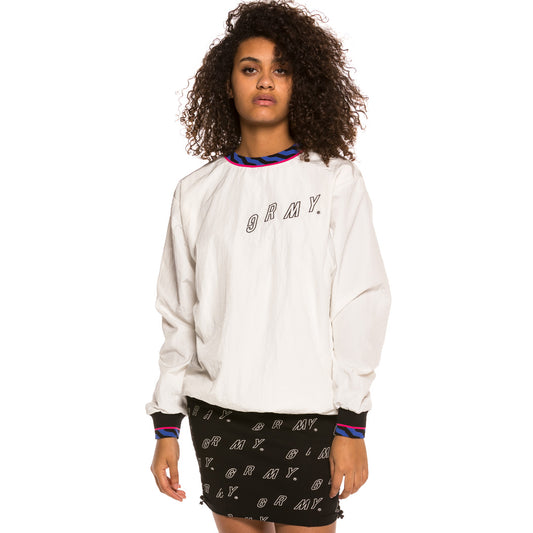 Unisex Sweatshirt Grimey Urmah Dojo Nylon Rundhalsausschnitt SS20 Weiß
