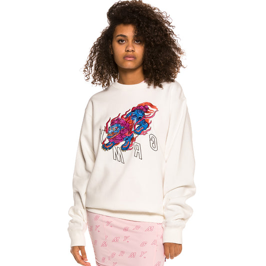 Unisex Sweatshirt Grimey Urmah Dojo Rundhalsausschnitt SS20 Weiß