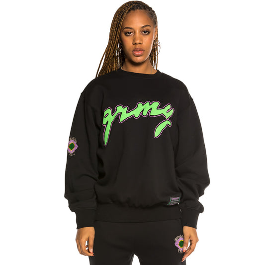 Grimey Strange Fruit Unisex-Sweatshirt mit Rundhalsausschnitt – Schwarz | Frühling 21