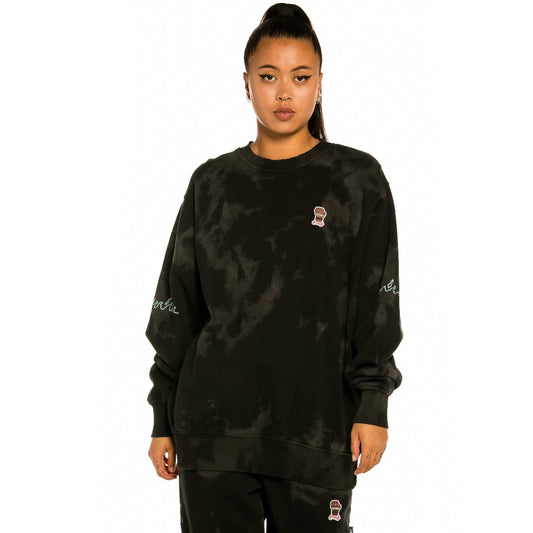 Grimey "Day Dreamer" Unisex Crewneck - Bleached Black | Spring 22