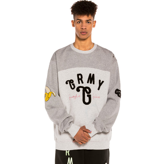 Sudadera Grimey "Jungle Punch" Bicolor Crewneck - Sport Grey | Spring 22