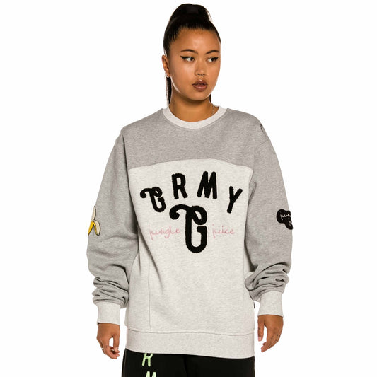 Sudadera Unisex Grimey "Jungle Punch" Bicolor Crewneck - Sport Grey | Spring 22